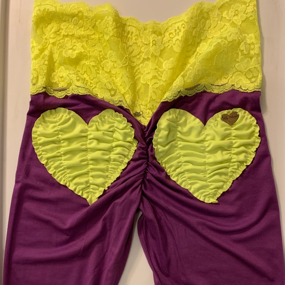 Cute Booty Lounge Purple and Yellow custom legging